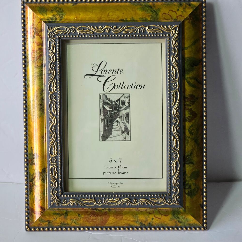 The Lorente Collection 10x6 Ornate Green & Gold Vintage Picture Frame